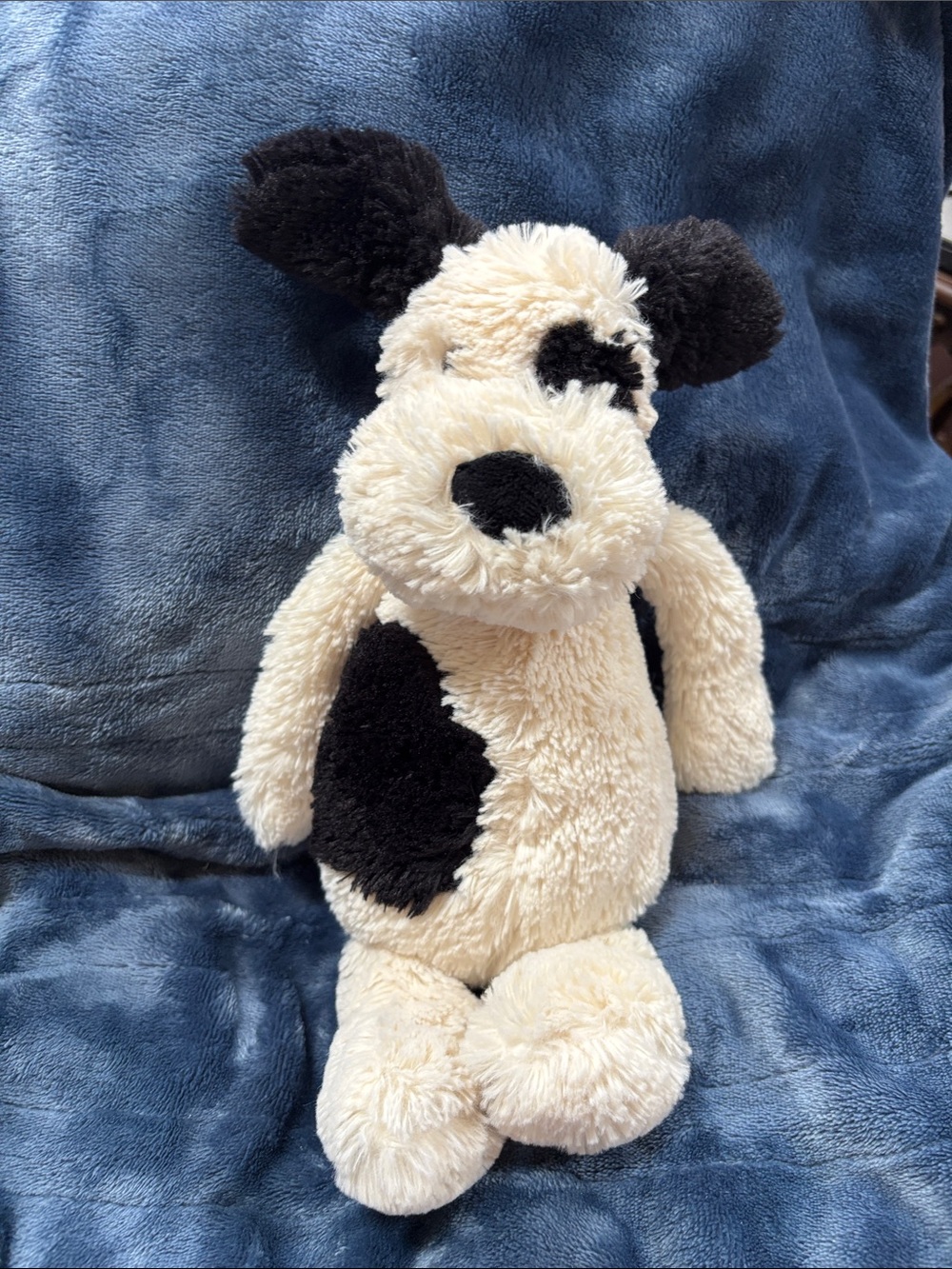 Jellycat Cream and Black Medium Bashful Puppy Plush